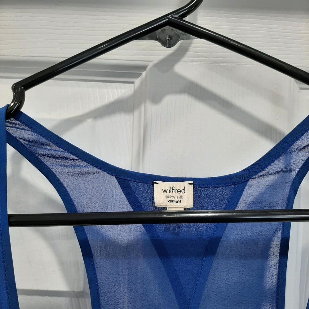Aritzia Wilfred Silk Victoire Blue Dress XS - Picture 2 of 6